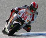 Marco Simoncelli topped the times in the second practice German Grand Prix.